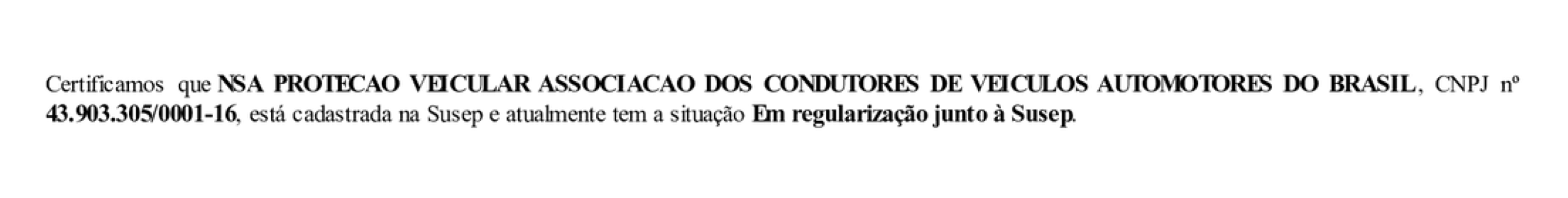 Certificado SUSEP NSA